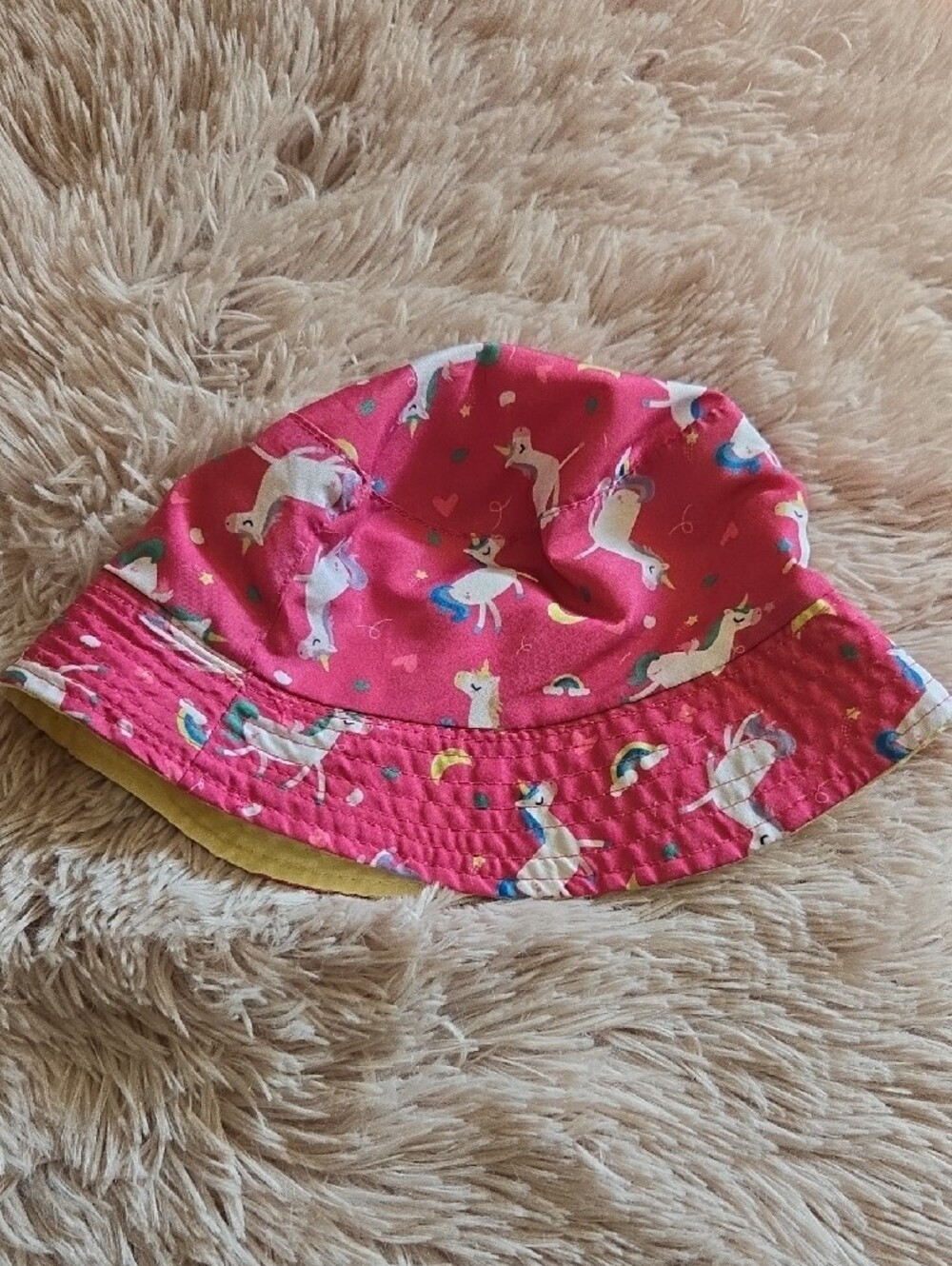 Toddler Pink Unicorn Print Kids Bucket Hat